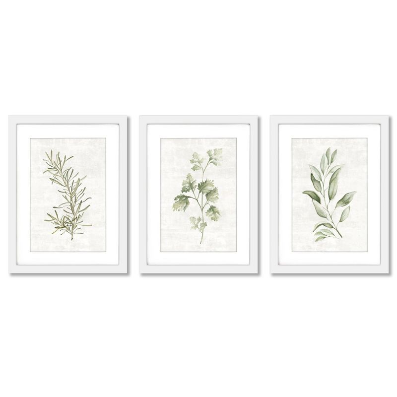 Americanflat Botanical Minimalist (Set Of 3) Herb Sprigs By Pi Creative Art Framed Triptych Wall Art Set, 1 of 5