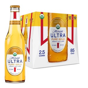 Michelob ULTRA Pure Gold Organic American Lager Beer - 12pk/12 fl oz Bottles - 1 of 4