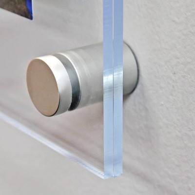Silver and Clear Acrylic Floating Wall Frames Set of Four