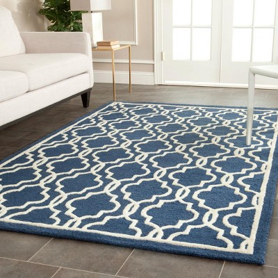 Hand-Tufted Cambridge Navy & Ivory Wool 9' x 12' Area Rug