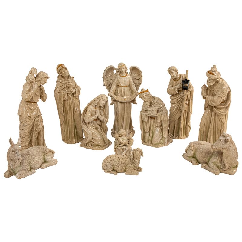 Northlight 11-Piece Speckled Brown Traditional Religious Christmas Nativity Set 22.75", 1 of 3