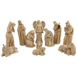Northlight 11-Piece Speckled Brown Traditional Religious Christmas Nativity Set 22.75"