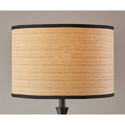 Berkeley 60" Black Metal Floor Lamp with Woven Paper Shade