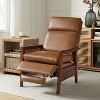 Justus Mid-Century Modern Vegan Leather Solid Wood Recliner|ART OF LIVING DESIGNS - 3 of 4