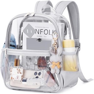 Mini Clear Backpack, Thick TPU Stadium Bag with Front Pocket for Events, Concerts, Work, and Travel, Compliant - 1 of 4
