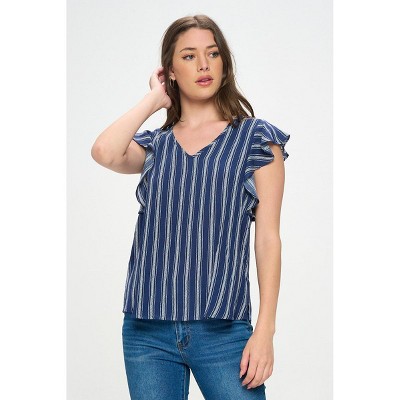 WEST K Women's Nicole V-Neck Flutter Sleeve Top