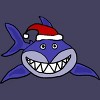 Women's Design By Humans Funny Christmas Shark in Santa Hat By SmileToday Racerback Tank Top - 2 of 3