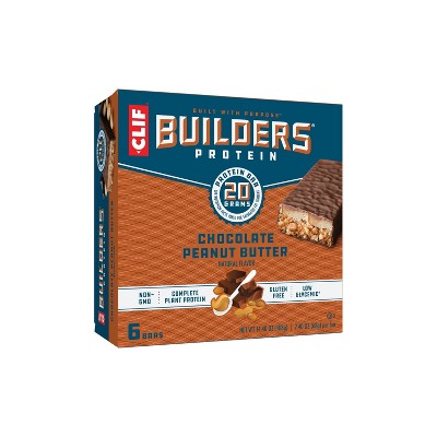 CLIF Builders Protein Bars - Chocolate Peanut Butter - 20g Protein - 6ct