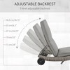 PAGED Pool Lounge Chairs Outdoor PE Rattan Cushioned Patio Sun Lounger with Wheels 5-Level Adjustable Backrest for Patio, Beach, Lawn - 3 of 4