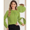 Allegra K Women's Business Casual Stand Collar Chiffon Long Sleeve Blouse - 2 of 4
