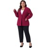Agnes Orinda Women's Plus Size Button Long Sleeve Office Work Business Suit Blazers - 3 of 4
