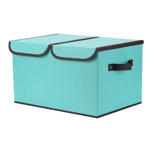 REGALWOVEN Fabric Collapsible Reinforced Versatile Storage Bin with Lid and Handle 16.5*12*10in - 1 of 4
