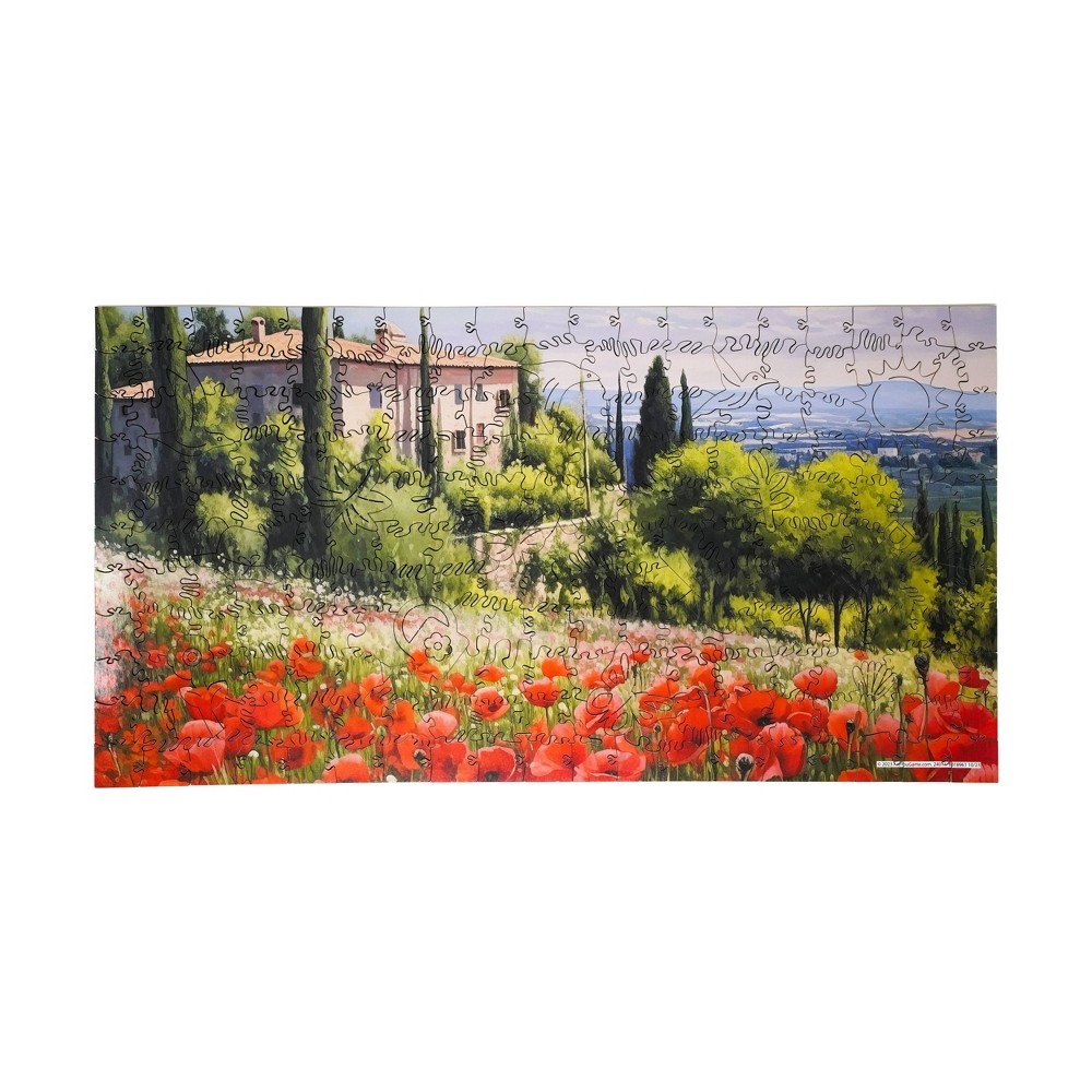 AreYouGame.com Poppy Field in Full Sun Wooden Jigsaw Puzzle - 221pc