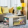 Costway 2-Tier Coffee Table Sofa Side Table w/ 2 Shelves for Living Room Walnut/Oak - 4 of 4