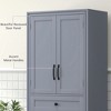 Resenkos 67" 4-Door Kitchen Pantry with Drawer and Adjustable Shelves, Gray - 3 of 4