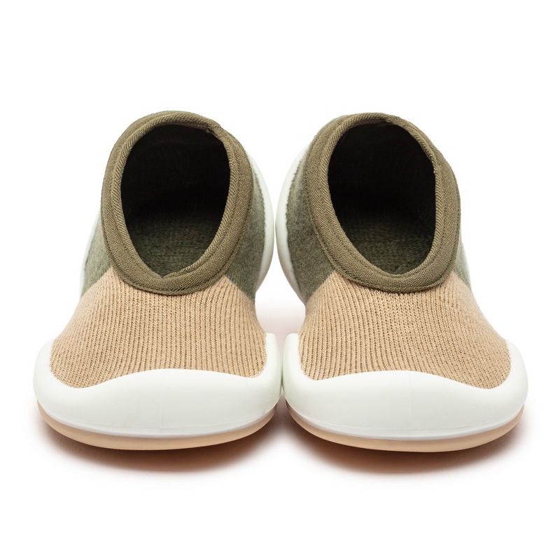 Komuello Toddler Boy Girl First Walk Sock Shoes Flat Style Color Block Olive, 2 of 11
