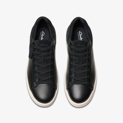 Clarks Mens Courtlite 2 Run Black Leather Shoes 10 Medium — фото 6