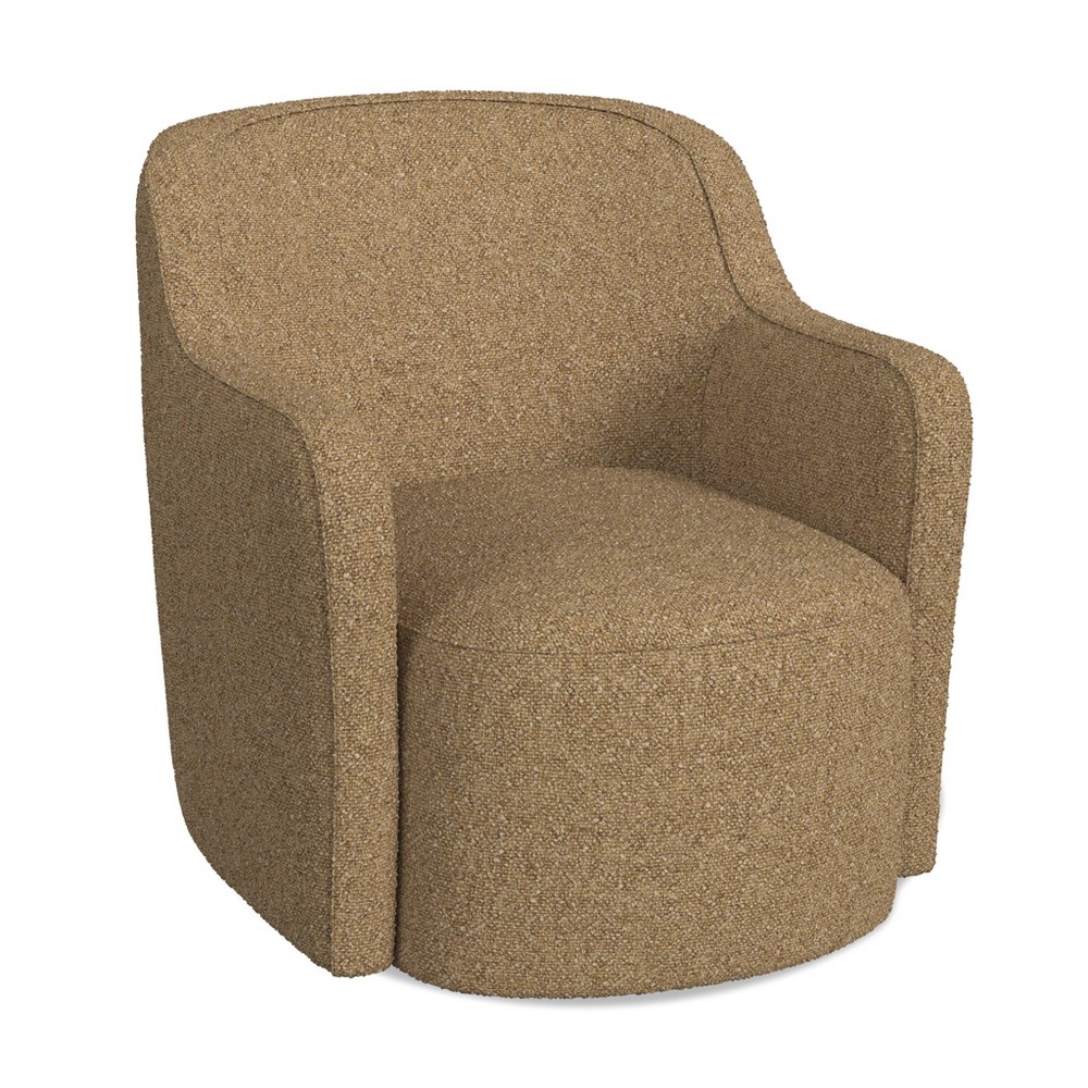 Photos - Coffee Table HomePop Upholstered Swivel Accent Chair Light Tan
