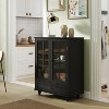 Okak Minimalist Sideboard Cabinet with 2 Glass Doors, Buffet Cabinet with 1 Drawer and 2 Shelves, Storage Cabinet for Dining Room, Living Room - 3 of 4