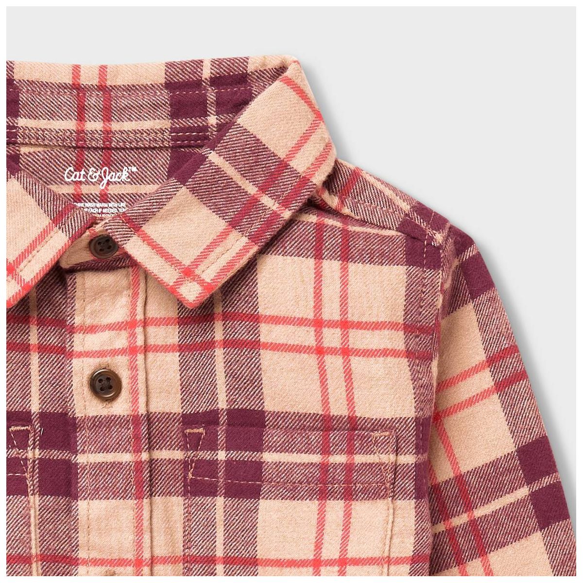 Toddler Boys' Long Sleeve Plaid Button-Down Shirt - Cat & Jack™ - thumbnail 3