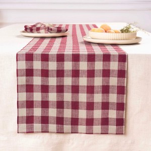 Solino Home Linen Table Runner | Morgan Check - 1 of 4