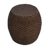 Faux Rattan Side Table for Both Indoor and Outdoor Use, Handmade MgO, Brown - 2 of 4