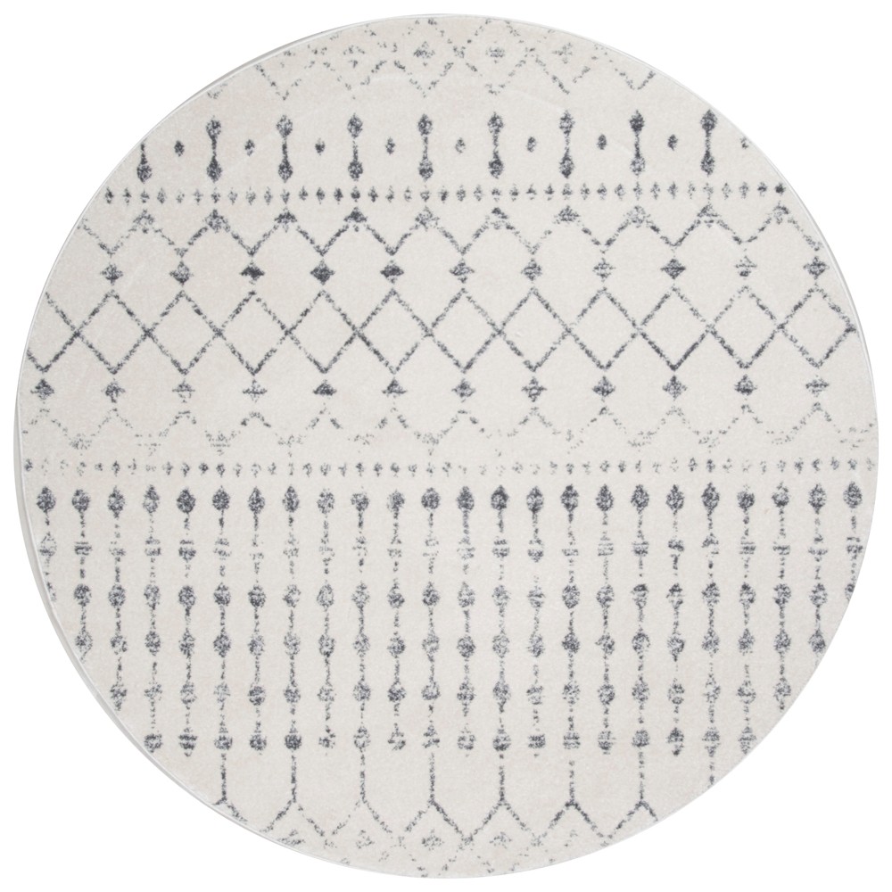 5' Round Moroccan Blythe Area Rug Gray - nuLOOM