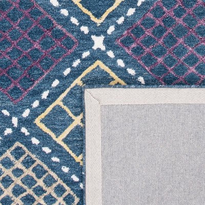 Hand-Tufted Blue Wool Rectangular Area Rug