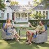 Buenhomino Outdoor Patio Furniture Sets, All-Weather PE Wicker Seating with Swivel Chairs, Sofas, Ottomans & Tables for Garden, Deck & Porch - 3 of 4