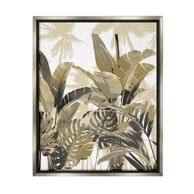 Stupell Industries Tropical Layered Summer Palms Framed Canvas