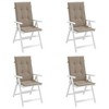 vidaXL High-Back Chair Cushions 4-Pack - Taupe, UV-Resistant Polyester, Foam Fiber Fill, Water-Resistant, Indoor/Outdoor Use, 47.2x19.7x1.2 Inches - 4 of 4