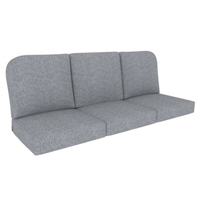 Covers&All Outdoor Seat / Back Cushion Three Seater, Durable Olefin Fabric, 24 in Lx 22 in W x 5 in Thick, Grey
