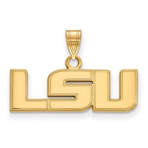 Black Bow Jewelry 14k Yellow Gold Louisiana State Fighting Tigers NCAA Small Pendant - 1 of 3