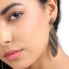 SOHI Women's Antique Silver Contrast Intricate Oval Drop Earrings - 4 of 4