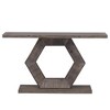 JUJABU Modern Entryway Table with a Unique Hollow Hexagon Leg Design and a Premium Fir Veneer Finish for Sophistication - 4 of 4