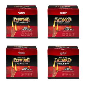 Betterwood 10lb Fatwood Natural Pine Firestarter (4 Pack) for Campfire, BBQ, or Pellet Stove; Non-Toxic and Water Resistant