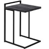 Vynxaria Contemporary C-Shaped Accent Table, Black Laminate, Black Metal, 16" L x 18.25" W x 26.5" H - 3 of 4