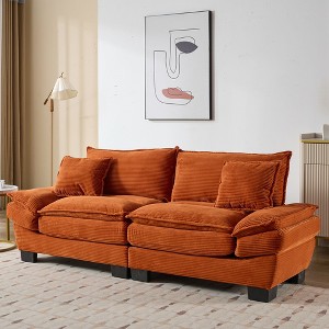NicBex 84 Inch Loveseat,Modern Corduroy Fabric Loveseat Sofa with 2 Back Pillows,Upholstered 2-Seater Couch for Living Room - 1 of 4