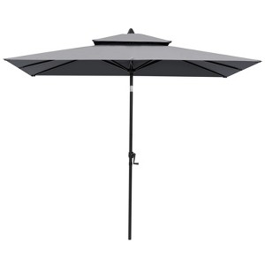 Crestlive Products 9 x 5 FT Double Top Patio Outdoor Umbrella Rectangular Tilting Parasol Waterproof - 1 of 4