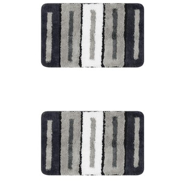 Unique Bargains Ultra Water Absorbent Non-Slip Quick Dry Bathroom Floor Mats 2 Pcs