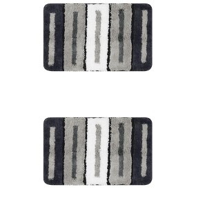 Unique Bargains Ultra Water Absorbent Non-Slip Quick Dry Bathroom Floor Mats 2 Pcs - 1 of 4