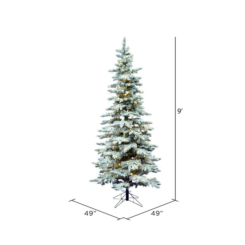 Vickerman Flocked Utica Fir Slim Artificial Christmas Tree, 3 of 8