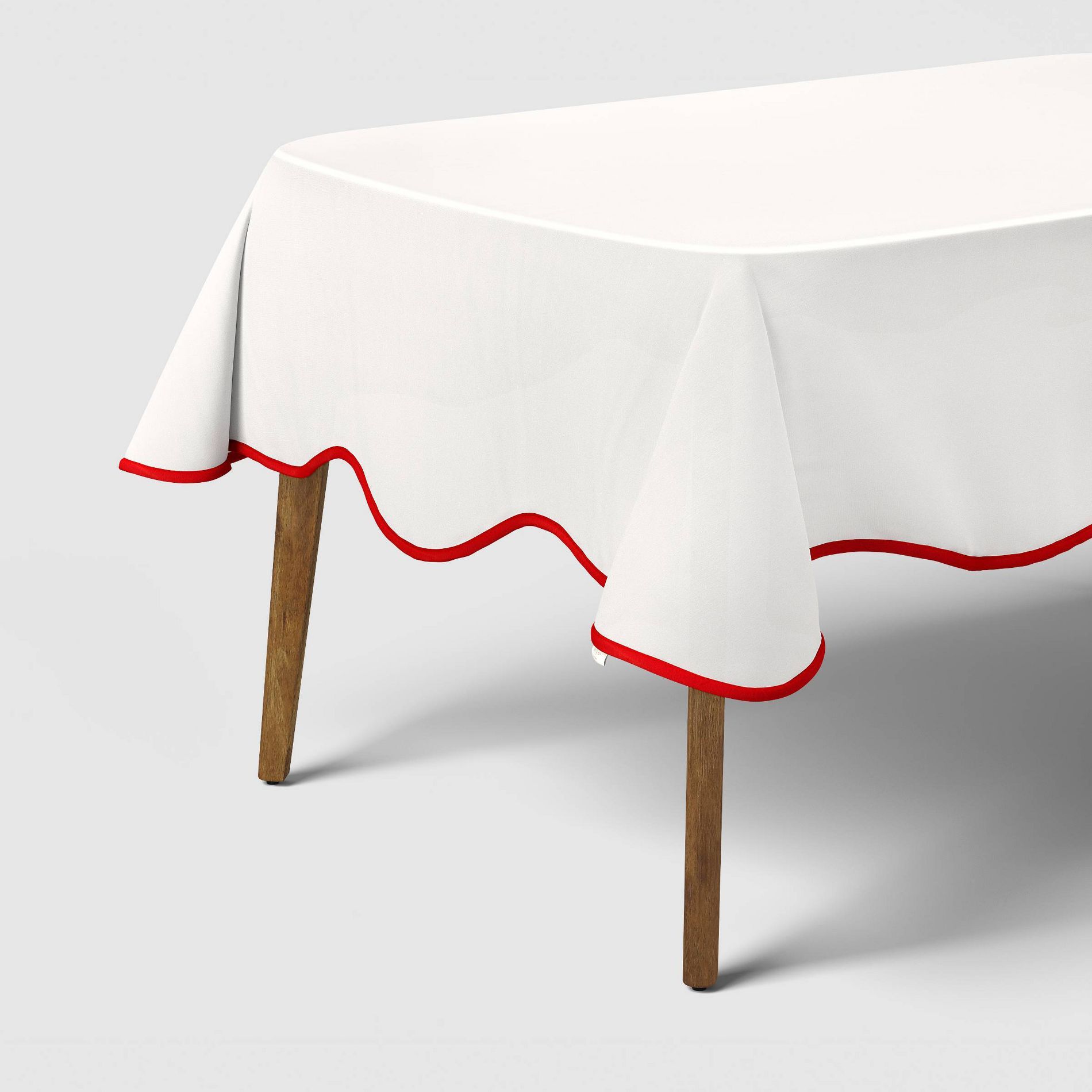 104"x60" Red Scallop Tablecloth - Threshold™
