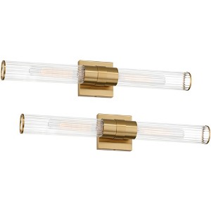 Possini Euro Design Possini Euro Isabella 24 1/4"W Warm Brass 2-Light Bath Light Set of 2 - 1 of 4
