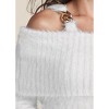 VENUS Womens Chain Detail Cold-Shoulder Sweater - 4 of 4