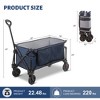 YARDSIGHT Heavy-Duty Folding Wagon Cart, 220 lbs Load Capacity Utility Cart with All-Terrain Wheels and Side Storage for Camping, Gardening & Shopping - 3 of 4