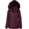 Sportoli Womens Winter Coat Faux Fur Trim Hooded Down Alternative Puffer Jacket - 4 of 4