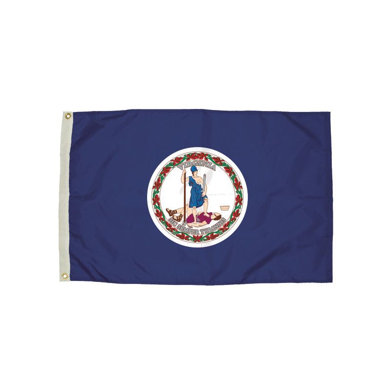 Durawavez Nylon Outdoor Flag with Heading & Grommets, Virginia, 3ft x 5ft, 1 of 2