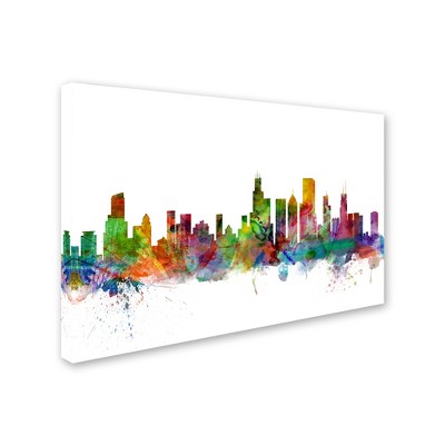 Trademark Fine Art -Michael Tompsett 'Chicago Illinois Skyline' Canvas Art