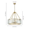 Rennnsan Orrith 26" W 5 - Light Drum Hammered Glass Mid-Century Modern Dimmable Chandelier in Gold - 3 of 4